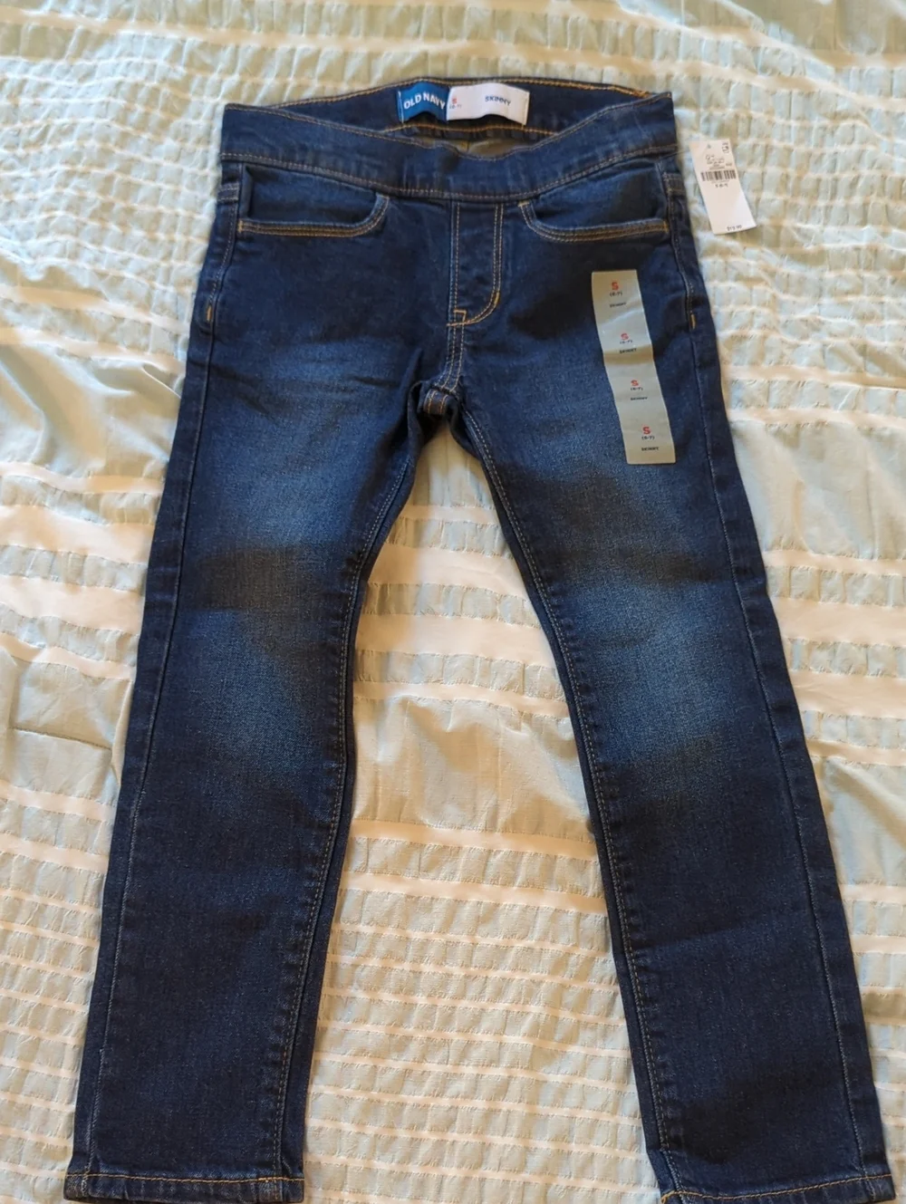 Old Navy Girls' Dark Wash Skinny Jeggings, S (6-7) NWT